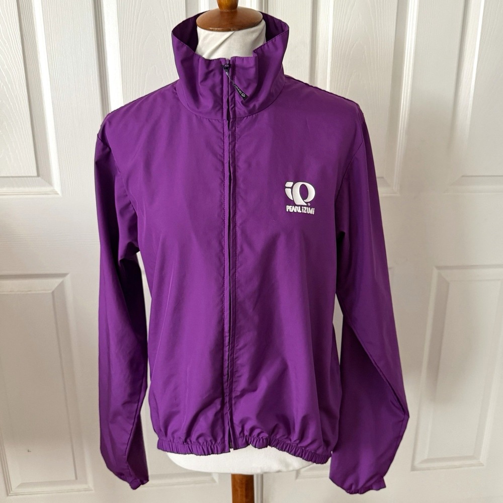 Vintage Pearl Izumi Cycling Windbreaker Adult M Purple Full Zip Drop Tail